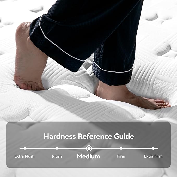 King Size Mattress, 16 Inch Hybrid King Mattress in a Box, Memory Foam Individual Pocket Springs, Medium Firm Comfort, Motion Isolation, Ideal for All Sleep Positions, CertiPUR-US Certified