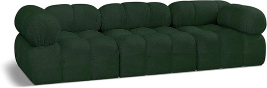 Meridian Furniture 611Green-S102A Ames Collection Modern | Contemporary Modular Sofa with Rich Green Boucle Fabric, Modular to Create Infinite Configurations, 102" W x 34" D x 28" H, Green