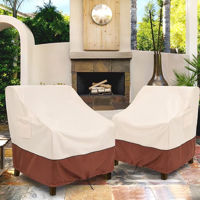 COSFLY Patio Furniture Covers 2 Pack, 600D Waterproof Outdoor Chair Covers for Deep Chairs, All-Weather UV Resistant Protection with Adjustable Straps & Air Vents, Fits up to 33"W x 34"D x 31"H - Image 8