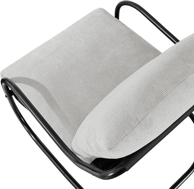Peace nest Modern Accent Chair,Comfy Living Room Suspended Chair with Mental Frame,Bedroom Armchair with Soft Upholstered Cushion for Balcony Lounge Reading Meeting Room,Grey