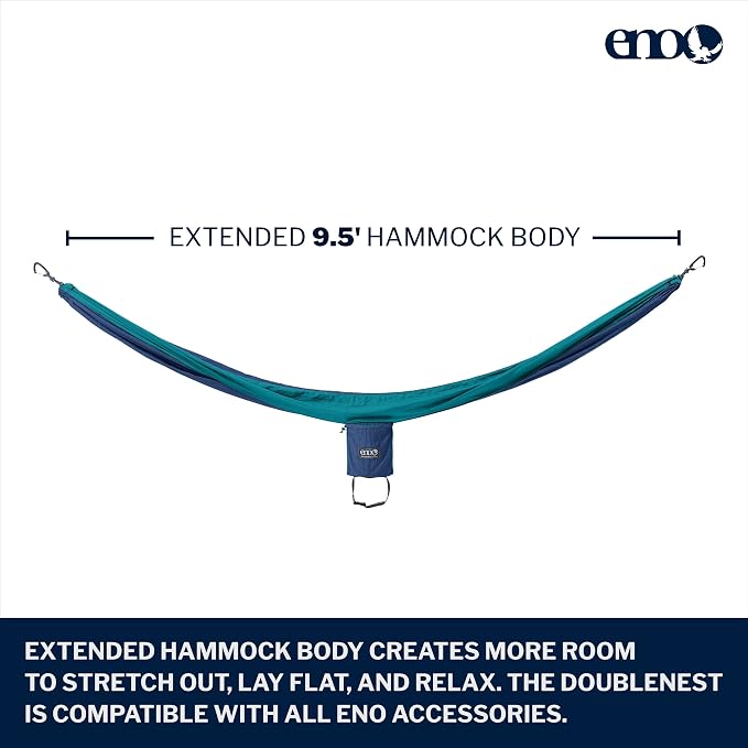 ENO, Eagles Nest Outfitters DoubleNest Lightweight Camping Hammock, 1 to 2 Person, Special Edition Colors, ATC - Image 2