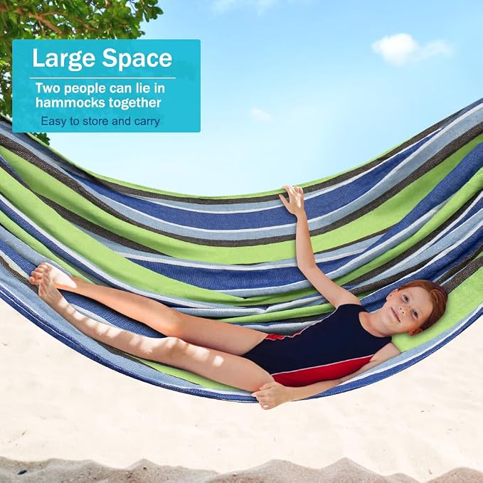 MOSFiATA Hammocks Portable Camping Hammock Upgraded 550lb Comfortable Fabric Hammock with Two Anti Roll Balance Beam and Sturdy Tree Straps for Camping, Patio, Backyard, Outdoor （Light Green） - Image 5