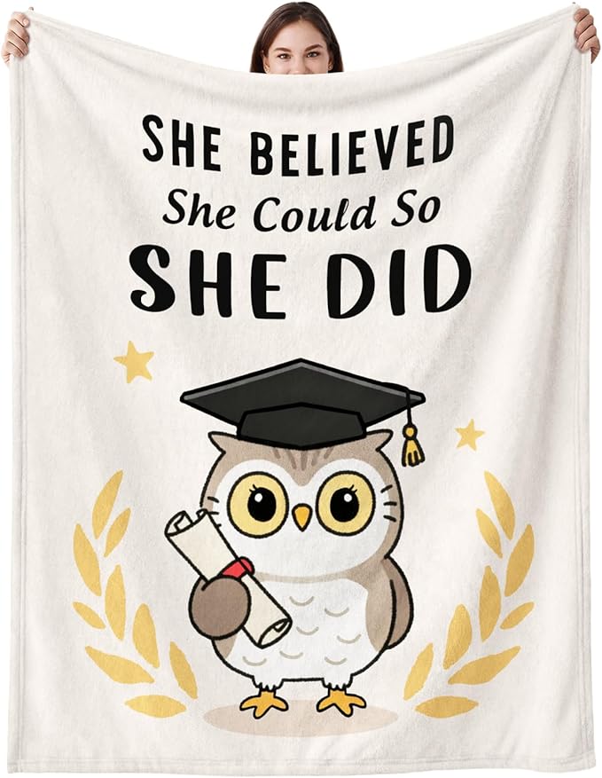 Graduation Gift for Her 2026, Flannel Soft Graduation Blanket for Women Decor - High School College Graduations Gifts for Women, Congratulation Masters Degree Phd Graduates - 50" x 60"
