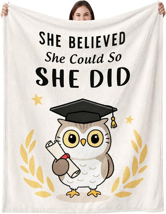 Graduation Gift for Her 2026, Flannel Soft Graduation Blanket for Women Decor - High School College Graduations Gifts for Women, Congratulation Masters Degree Phd Graduates - 50" x 60"