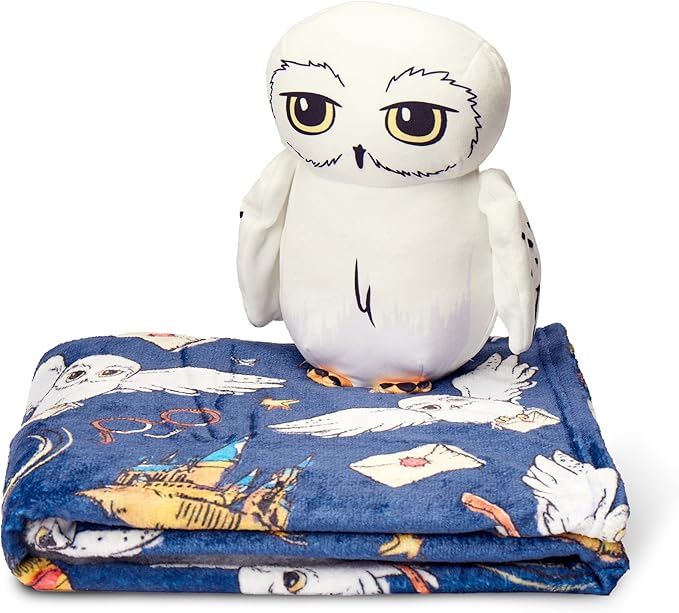 Northwest Harry Potter, Hedwig, Silk Touch Throw and Hugger Set, 50 x 60 Inches