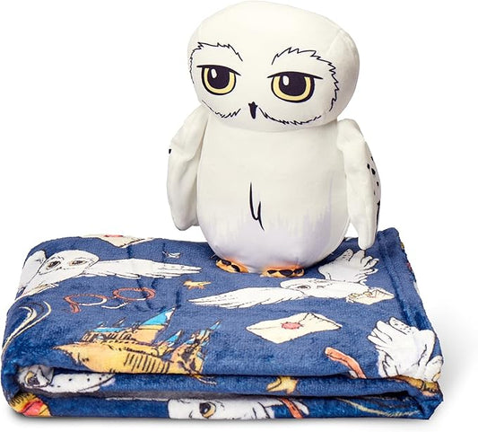 Northwest Harry Potter, Hedwig, Silk Touch Throw and Hugger Set, 50 x 60 Inches