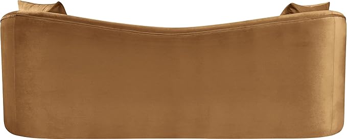 Meridian Furniture 44052Saddle-S Destin Collection Modern | Contemporary Sofa with Ultra Luxe Saddle 460 GSM Velvet, Rich Curves, 91" W x 34.5" D x 31" H, Saddle
