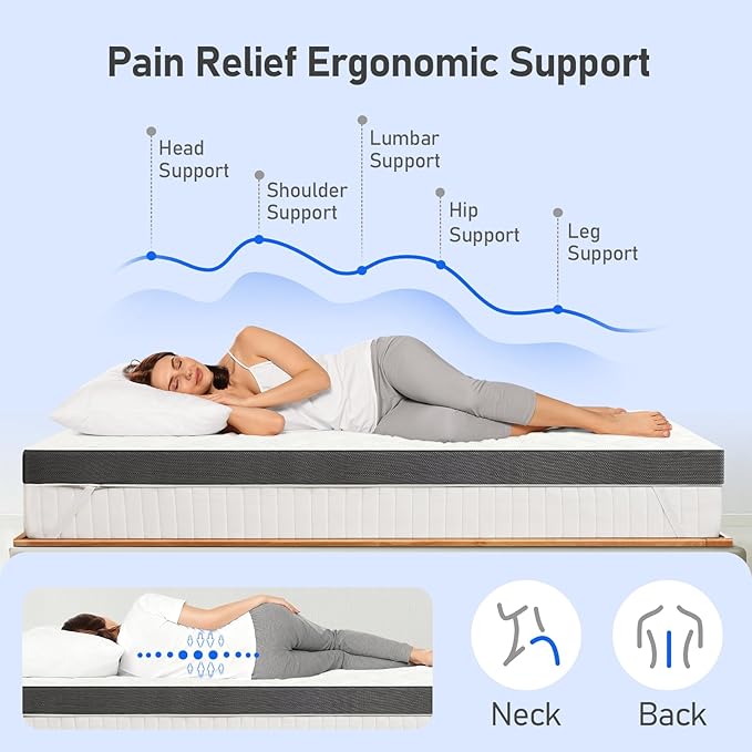 Extra Firm Mattress Topper Twin-XL: 3 Inch High Density Foam - Extra Support Mattress Pad for Back Pain - Breathable Washable Cover with Anti-Slip Straps - CertiPUR-US Oeko-Tex Certified 80x38