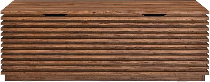 Modway Render 47" Wood Grain Storage Bench in Walnut - Image 5