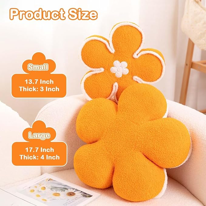 Kcvvcr Flower Pillow???Light Purple, 13.7 Inch???
