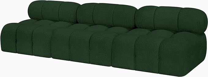 Meridian Furniture 611Green-S102B Ames Collection Modern | Contemporary Modular Sofa with Rich Green Boucle Fabric, Modular to Create Infinite Configurations, 102" W x 34" D x 28" H, Green