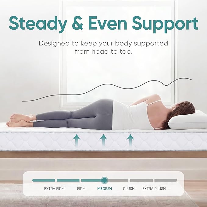 ETONEX 8 Inch Full Size Hybrid Innerspring Mattress Gel Memory Foam and Spring Mattress in a Box Medium Firm CertiPUR-US Certified Foam (Full, 8in)