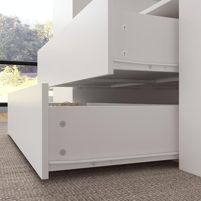Armoire Bedroom Island Wardrobe Closet Island with 14 Drawers & Glass Tabletop, Island Dresser with Jewelry Organizer, Island for Bedroom Cloakroom White (63”W x 31.5”D x 31.5”H)