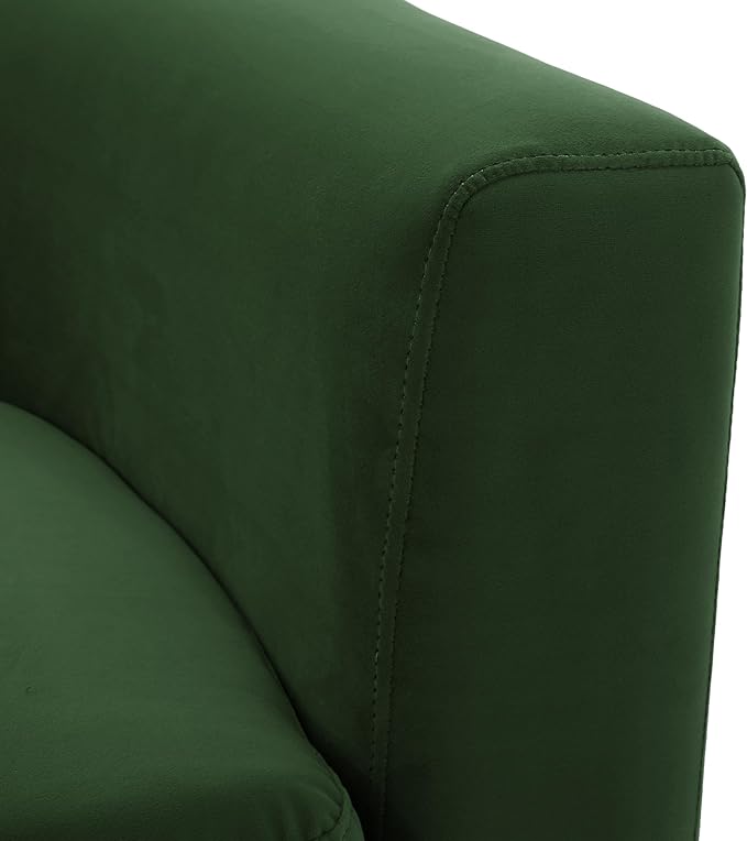 Christopher Knight Home Fabric Upholstered Loveseat for Living Room,Tub-Design 2-Seater Sofa with Removable Seat Cushion and Tapered Steel Legs,Forest Green and Gold
