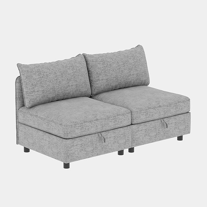 Oversized Modular Storage Sectional Sofa Customizable Seating Group Sofa&Couch Convertible Lounge Sleeper Chaise Daybed with Movable Seat, L-Shaped Chenille Upholstered Sofa Couch for Living Room