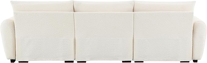 ERYE 110" L-Shaped Sectional Sofa 4 Seat Tufted Sofa Couches with Ottoman, Oversized Tufted Boucle Upholstered Corner Sectional Couch for Living Room Home Apartment