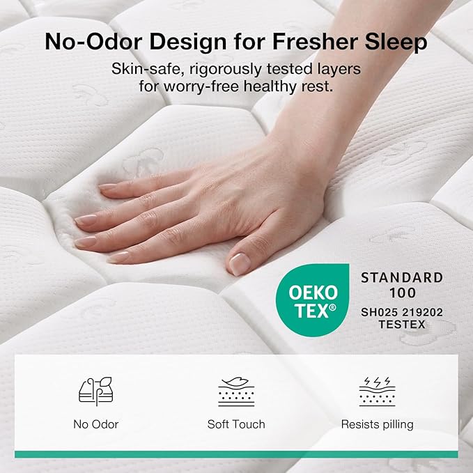 Novilla Queen Mattress 8 Inch, Foam and Spring Hybrid Mattress Queen Size with Adaptive Foam for Pressure Relieving & Breathable Comfort, CertiPUR-US Certified-Ideal for Youth & Guest Rooms