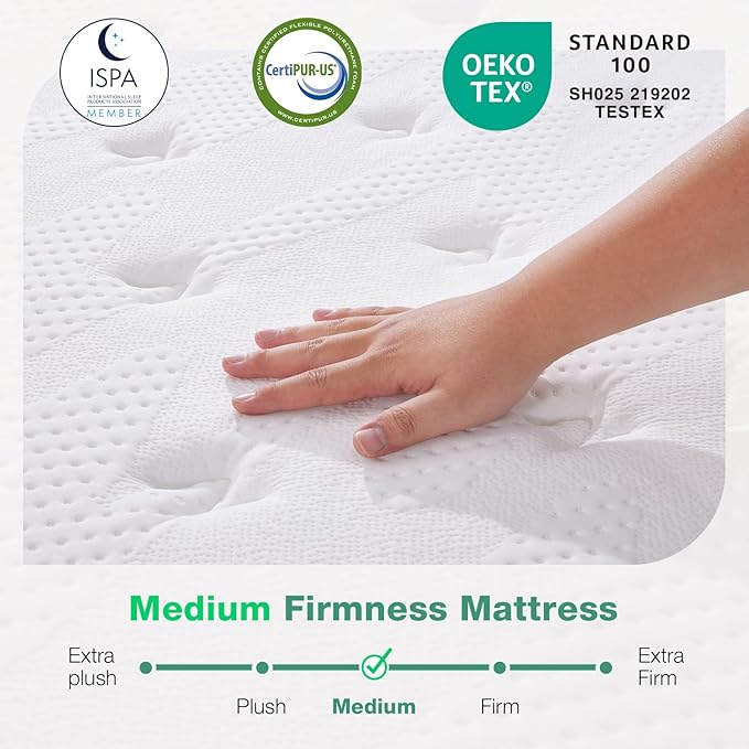 Novilla Queen Mattress, 12 Inch Hybrid Mattress in a Box, Gel Memory Foam with Individual Pocket Springs for a Peaceful Sleep, Queen Size Mattresses, Pillow Top Mattresses with Quilted Cover