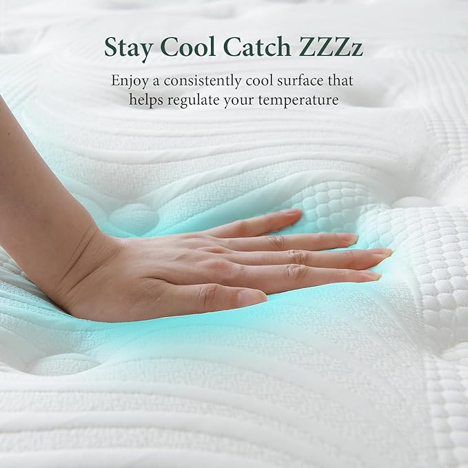 Hybrid Twin Mattress, 12 Inch Gel Memory Foam Mattress for Back Pain, Individually Pocketed Springs for Motion Transfer, Cooling Top Layer, No Fiberglass, Medium Firm, Forever Warranty, 75"x39"x12"