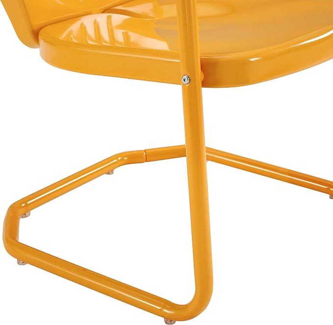 Crosley Furniture Griffith Outdoor Chair, Retro Metal Patio Chairs for Dining, Porch, Deck, Balcony, Tangerine - Image 13