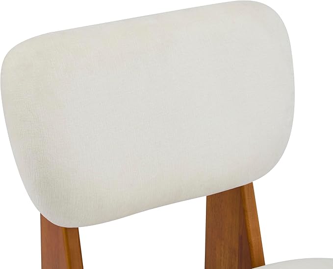 Christopher Knight Home Mores Low Profile Accent Chair Set of 2, Modern Living Room Armless Lounge Chair, Fabric Comfy Reading Chair for Bedroom, Wooden Frame and Thick Padded Seat, Beige + Natural