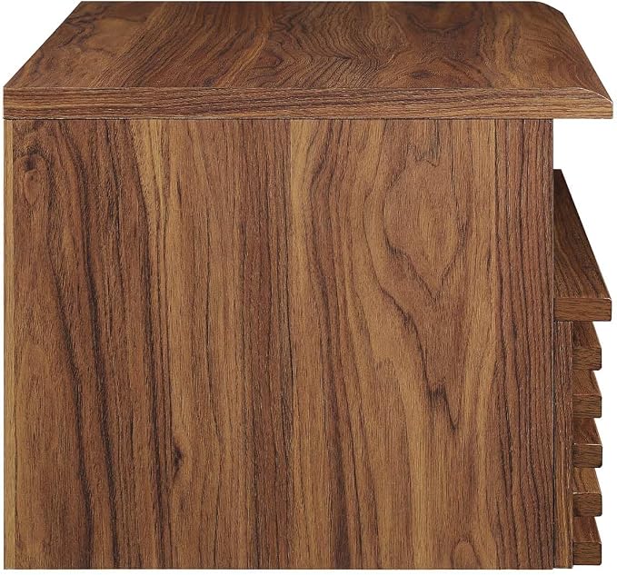 Modway Render Mid-Century Modern, Wall-Mount Nightstand, Walnut - Image 4