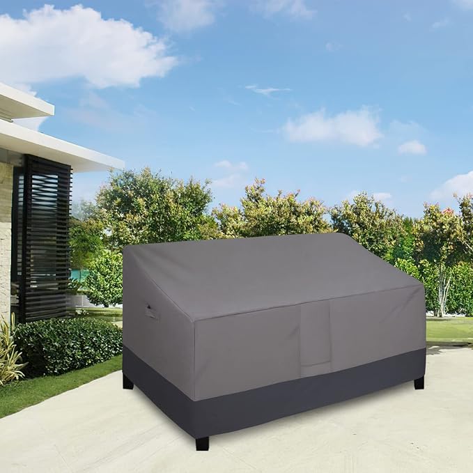 Easy-Going Waterproof Outdoor Couch Cover, Heavy Duty Deep 3-Seater Patio Sofa Cover, Windproof Outdoor Furniture Cover with Air Vent (88Wx40Dx33H inch,Gray/Dark Gray) - Image 2