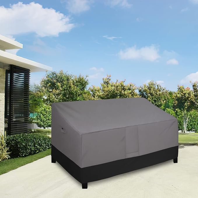 Easy-Going Waterproof Outdoor Couch Cover, Heavy Duty Deep 3-Seater Patio Sofa Cover, Windproof Outdoor Furniture Cover with Air Vent (88Wx40Dx33H inch,Gray/Black) - Image 2