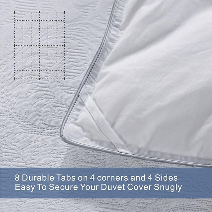 MAPLE DOWN Super King Size Comforter Duvet Insert-Down Alternative Comforter Quilted with Corner Tabs-Lightweight Fluffy Breathable Machine Washable (White, 120“x120“)