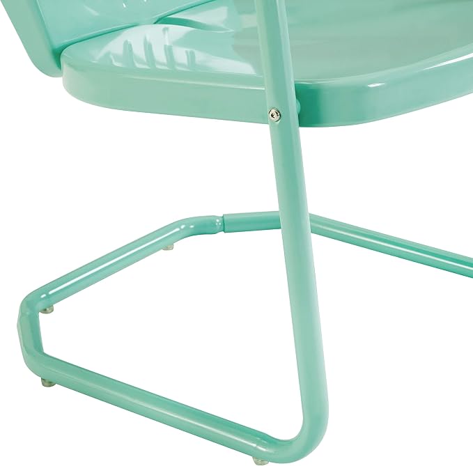 Crosley Furniture Griffith Outdoor Chair, Retro Metal Patio Chairs for Dining, Porch, Deck, Balcony, Aqua - Image 14