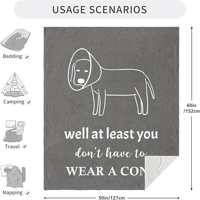Get Well Gifts for Men/Women, Get Well Gifts After Surgery, Gift for Recovery After Surgery, GetWellSoon/Feel Better Gift for Men/Women/Teenage Boys Throw Blanket 60" x 50"