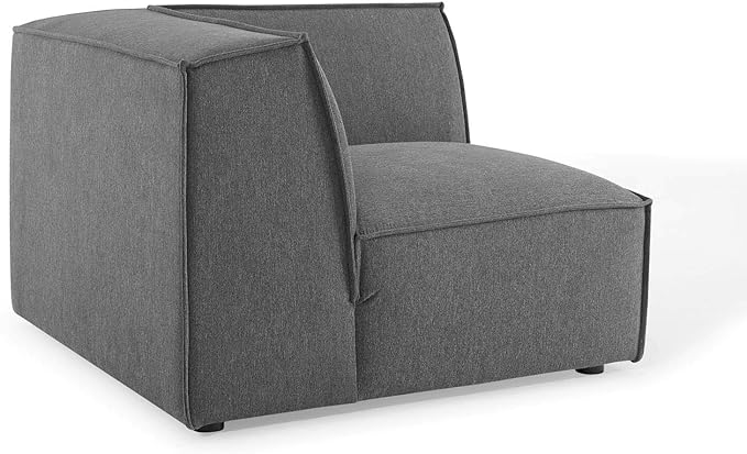 Modway Restore 7-Piece Upholstered Sectional Sofa in Charcoal