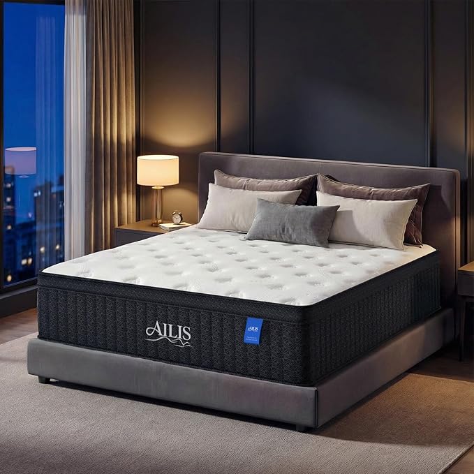 King Mattress,12 Inch king size Mattress in a Box, Medium Firm Hybrid Mattress with Individually Wrapped Pocket Springs for Excellent Motion Isolation & Strong Edge Support, Cooler Breathable Sleep