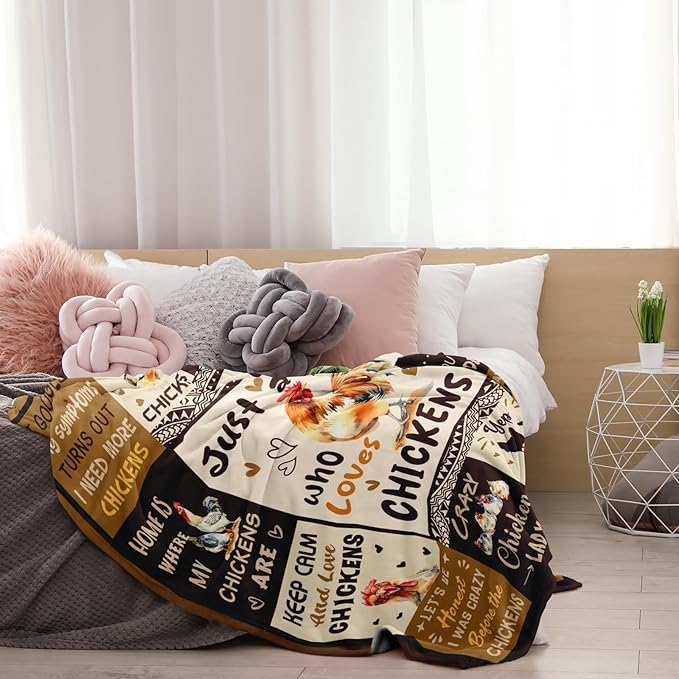 Chicken Gifts for Women/Chicken Lovers, Chick Themed Gifts, Chick Lover/Lady/Mom Presents Throw Blanket 50"x60"