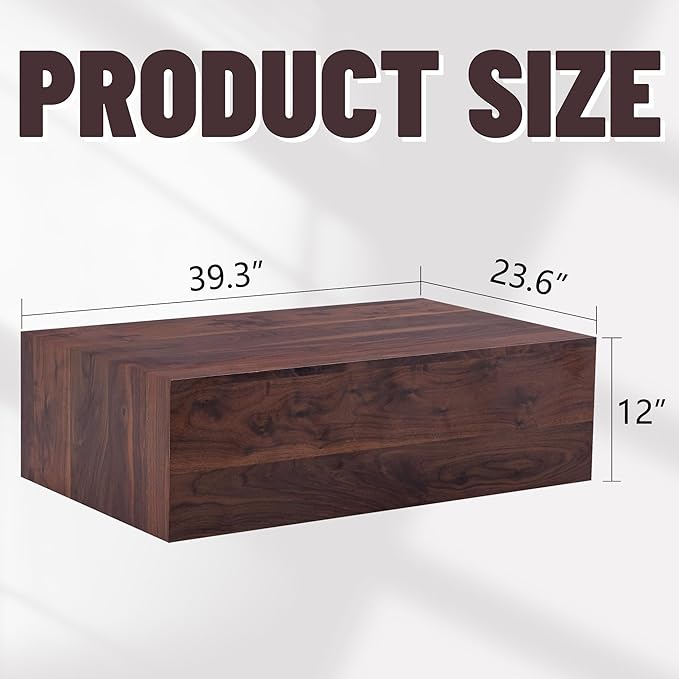 Wood Grain Coffee Table Wood Grain,Rectangle Wooden Center Table for Living Room,Farmhouse Cocktail Table No Assembly