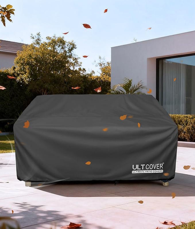 ULTCOVER Waterproof Outdoor Deep Seat Sofa Bench Cover 104W x 40D x 35H inch Patio Furniture Couch Cover, Black - Image 6
