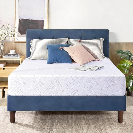 Twin Mattress 8 inch, Cooling Gel Memory Foam Mattress, Mattress in a Box with Zipper Cover, Fiberglass Free, CertiPUR-US Certified, Adjustable Base Compatible