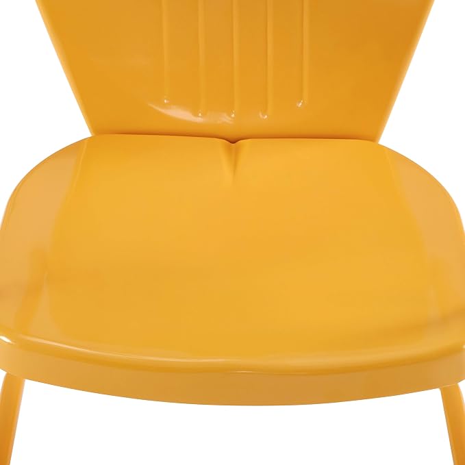 Crosley Furniture Griffith Outdoor Chair, Retro Metal Patio Chairs for Dining, Porch, Deck, Balcony, Tangerine - Image 11