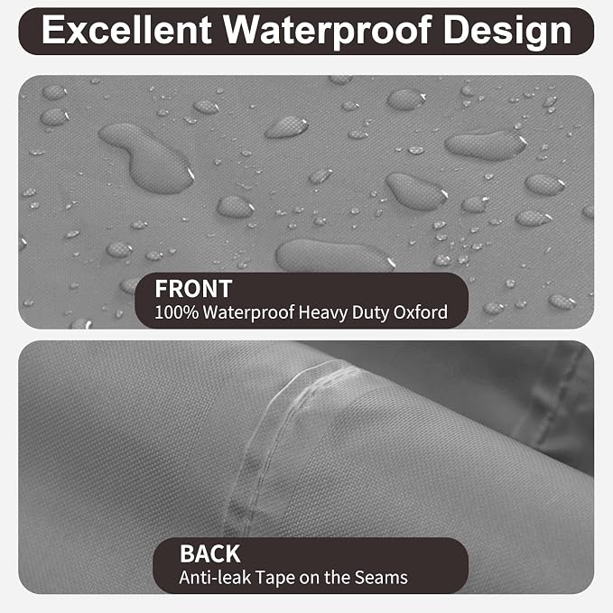 PureFit Outdoor Sectional Sofa Cover Waterproof L Shaped Patio Furniture Covers for Deck, Lawn and Backyard, 83”x104” Left Facing, Gray - Image 4