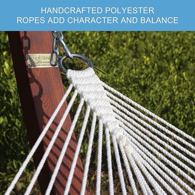 Lazy Daze Hammocks 12FT Quilted Fabric Hammock with Soft Pillow, Double 2 Person Tree Hammock with Spreader Bar for Outdoor Outside Patio Garden Yard Pool Beach, 450lbs Capacity - Image 5