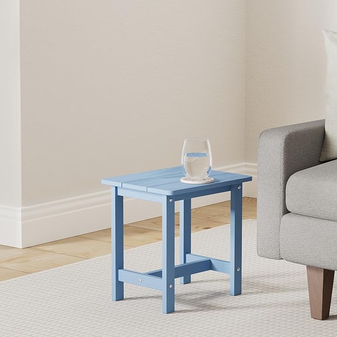 LUE BONA Outdoor Side Table, HDPS Small Outdoor Table, Adirondack Side Table, Outside End Table for Patio, Porch, Deck, Weather Resistant/Easy Maintenance/Indoor or Outside Use, Navy Blue - Image 2