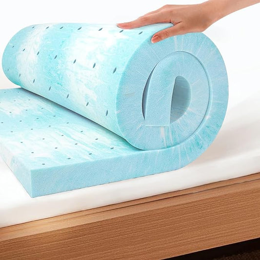 EGO Topper 2 Inch Twin XL Memory Foam Mattress Topper, Gel Foam Mattress Topper for Pressure Relief, Ventilated Design Bed Topper in a Box, CertiPUR-US Certified, 38"×80", Medium