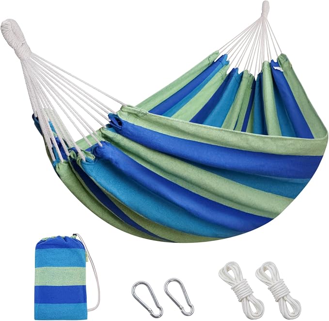 INNO STAGE Brazilian Hammock with Tree Straps - Cotton Hammocks Portable Hammock with Carry Bag for Backyard, Porch, Outdoor and Indoor Use by INNOSTAGE