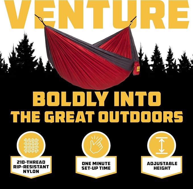 Wise Owl Outfitters Camping Hammock – 500lbs Portable Hammock with Tree Straps - Travel, Backpacking, Hiking, Outdoors Camping Gear - Single or Double - Image 3