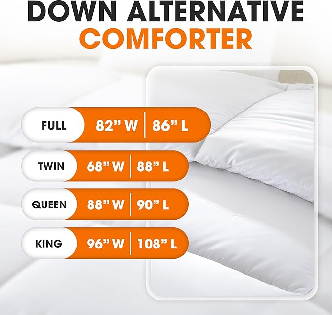 Cheer Collection Duvet Insert-Down Alternative Comforter, Ultra Plush Goose Down Alternative Comforter Full Size, Premium Bedding for Luxurious Comfort, Machine Washable