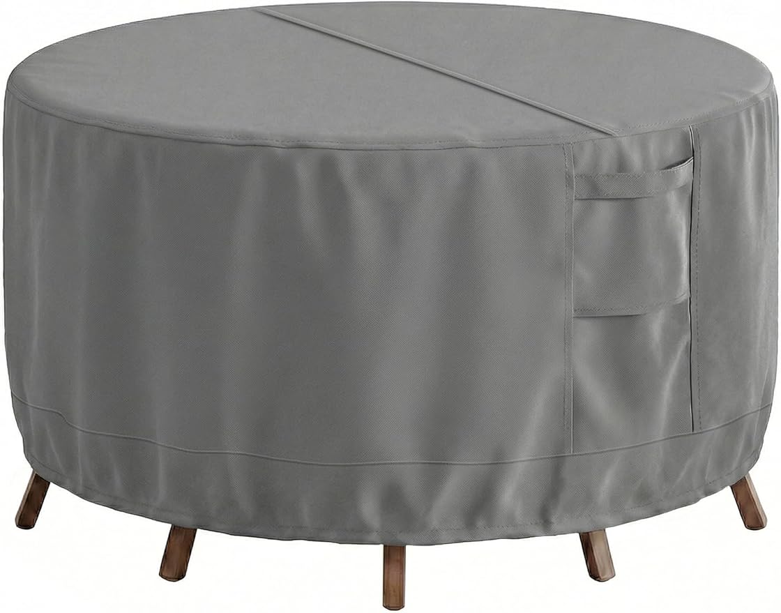 Patio Furniture Covers Waterproof, Outdoor Furniture Covers Waterproof Windproof with Padded Handles, Heavy Duty 600D Oxford Outdoor Table Chair Set Cover by VAILGE