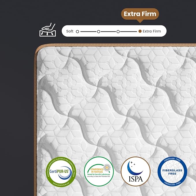 Extra Firm King Mattress 12 Inch, Cooling Hybrid Bed in a Box, 7-Zones Individual Pocket Spring, Motion Isolation, Targeted Hip/Shoulder/Lumbar Support, Fiberglass-Free, 365-Night Trial, CertiPUR-US