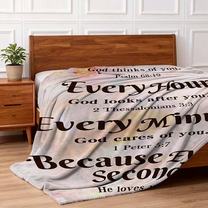 COMFAR Christian Inspirational Soft Throw Blanket - Faith and Spiritual Gift for Women, Men, Adults, Kids - Personalized Religious 50"x 60" Blanket