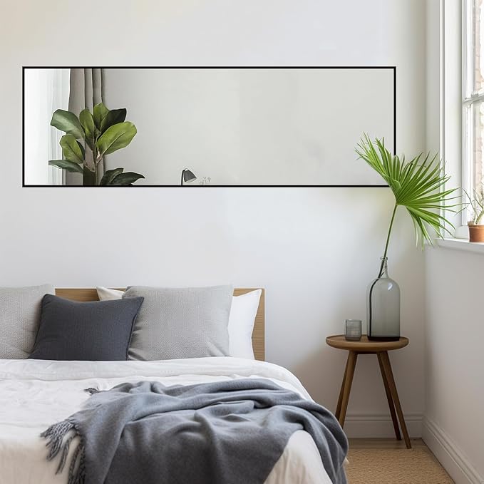 Sunniry Black Wall Mirror, Black Framed Mirror 16x48 inch, Full Body Mirror with Aluminum Metal Frame, Suitable for Dressing Room, Cloakroom, Bedroom, Living Room. - Image 3