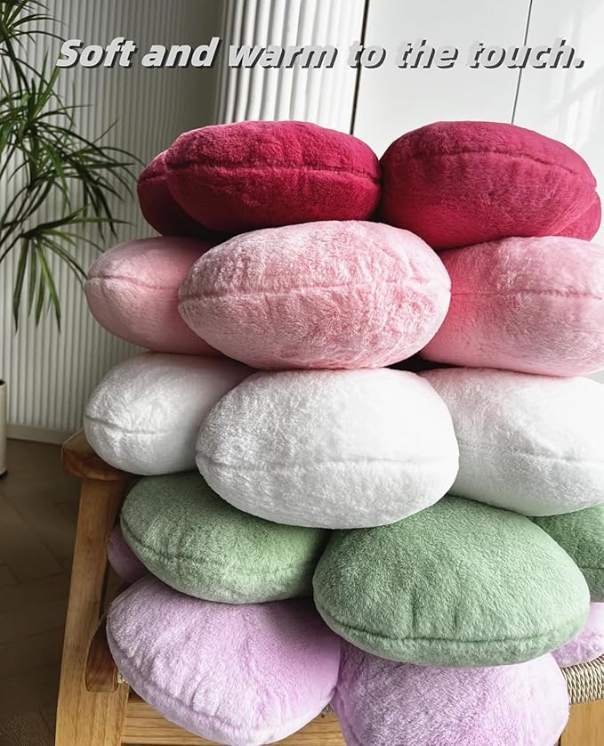 Purple Flower Pillow，19.6In Floor Pillow Cushion Flower Shaped Throw Pillow Cute Seating Cushion Home Decorative Pillows for Sofa Couch Bed